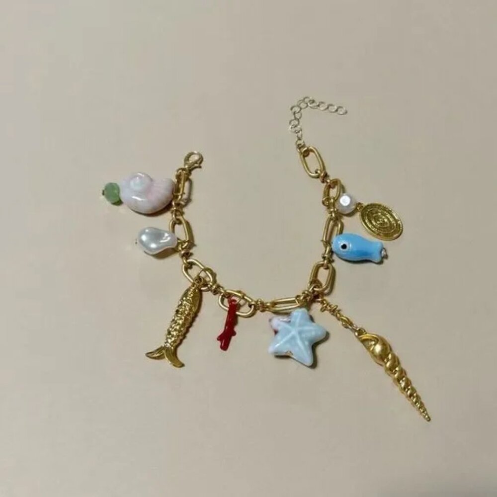 Boho, beach charm bracelet